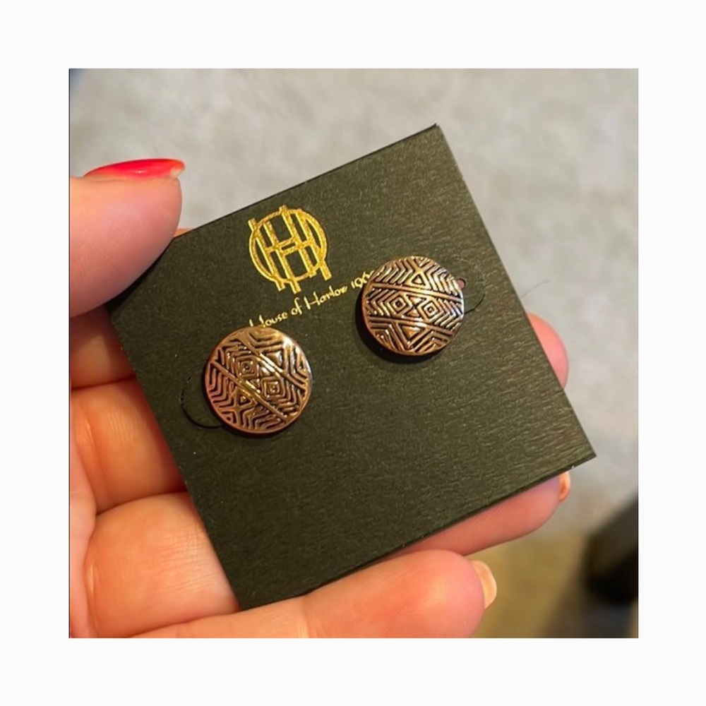 House of Harlow earrings rose gold
